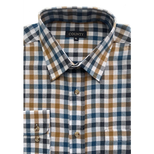 County By Cotton Valley Long Sleeve Check Shirt Blue