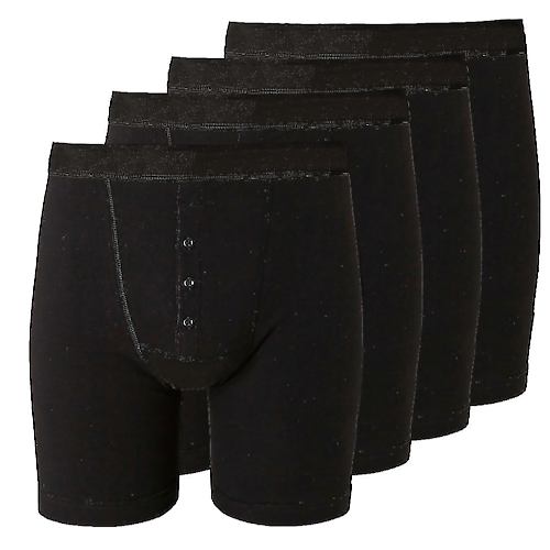 Bigdude 4 Pack Boxer Shorts Black