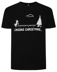 Bigdude Loading Christmas Print T-Shirt Black