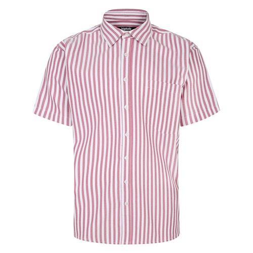 Bigdude Short Sleeve Striped Summer Shirt Red