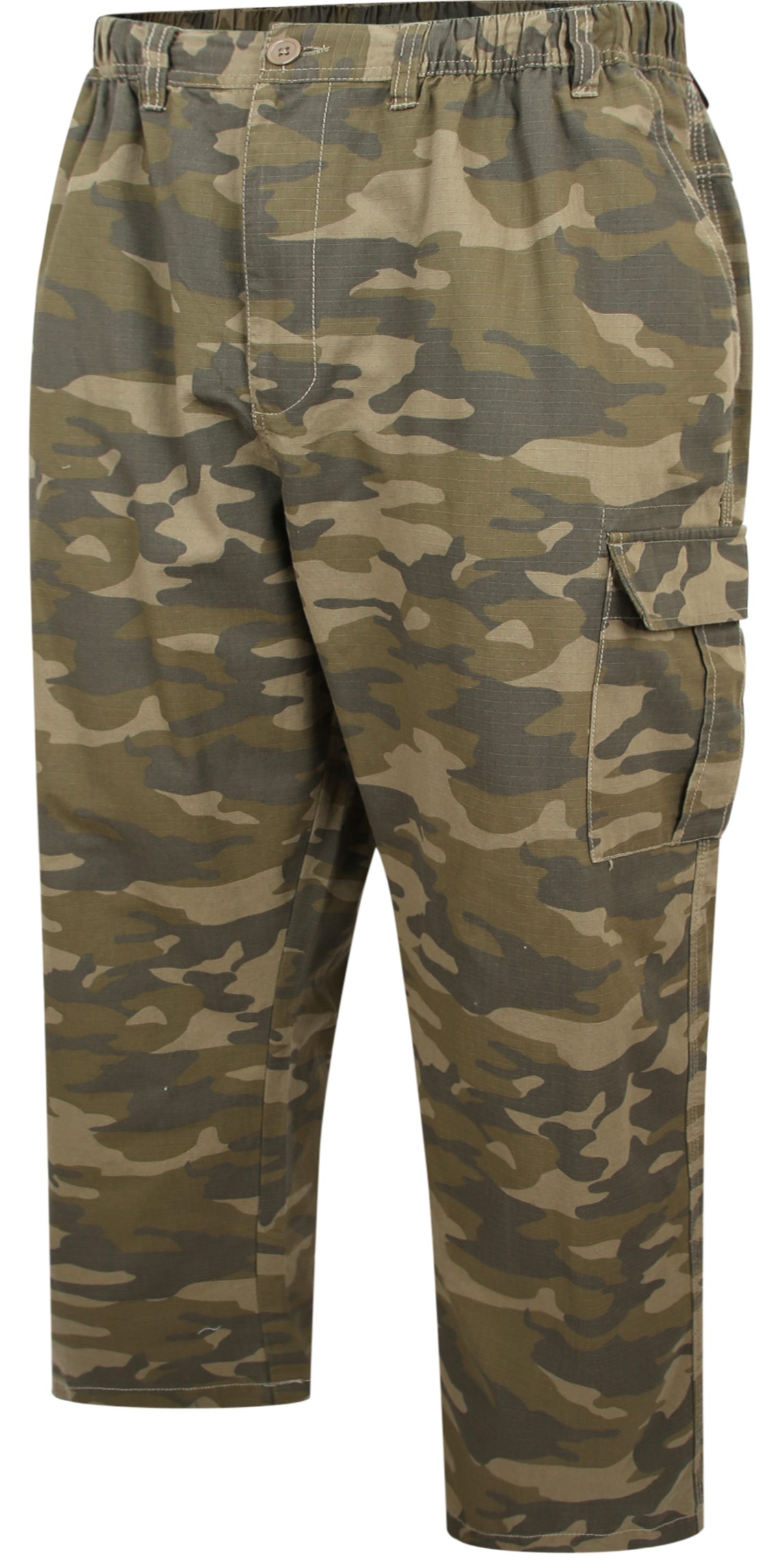 elasticated waist camouflage trousers