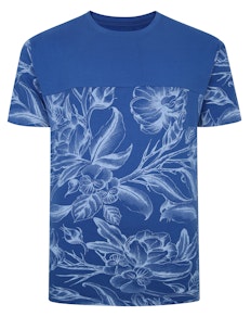 Bigdude Floral Cut & Sew T-Shirt Tiefblau