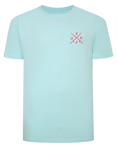 Bigdude Surf Print T-shirt Turquoise