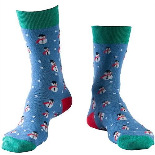 Doris & Dude Snowman Christmas Socks Blue