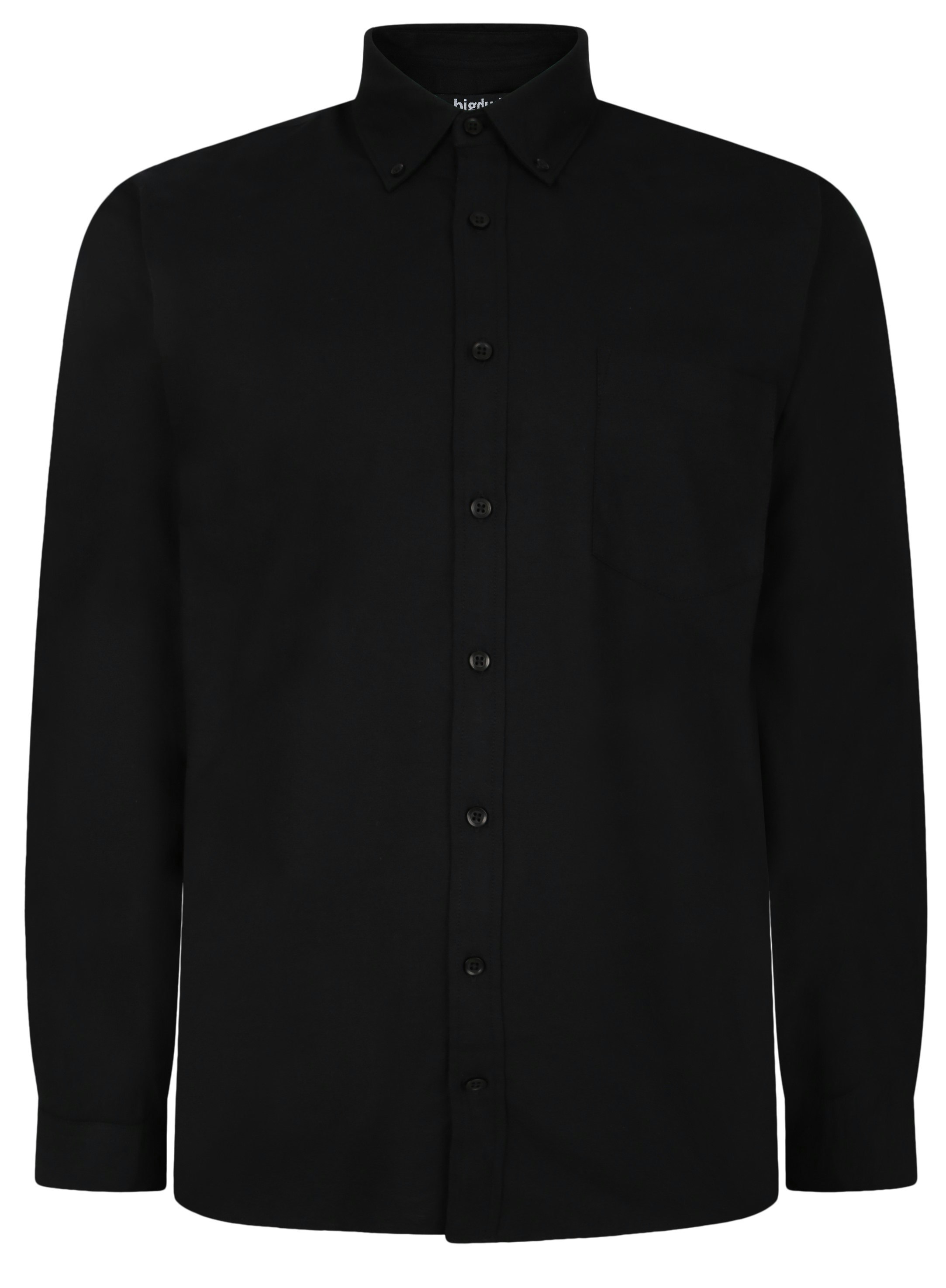 Bigdude Button Down Oxford Long Sleeve Shirt Black | BigDude