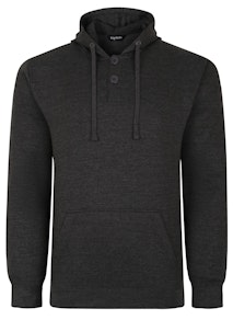 Bigdude Buttoned Pullover Hoody Charcoal