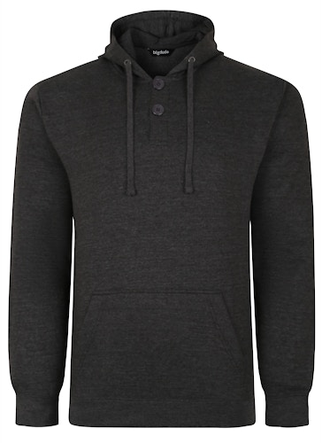 Bigdude Buttoned Pullover Hoody Charcoal