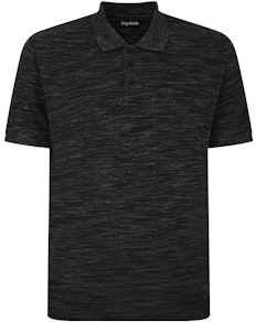 Bigdude Vintage Inkjet Marl Polo Shirt Black Tall
