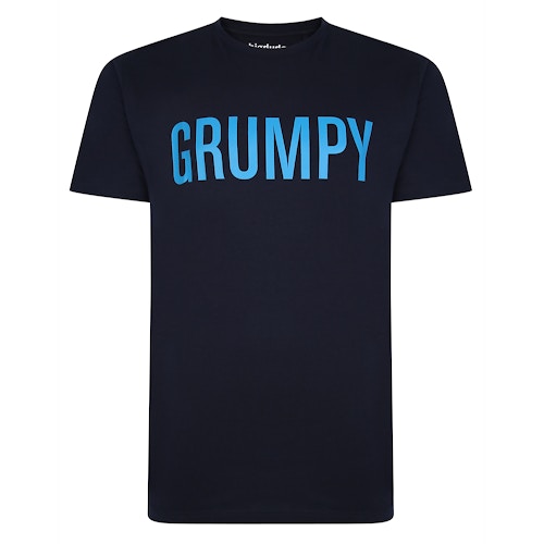 Bigdude Grumpy Print T-Shirt Navy