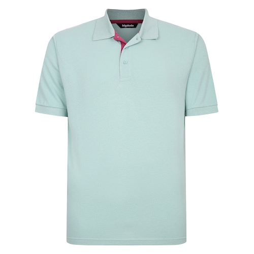 Bigdude Contrast Placket Polo Shirt Turquoise
