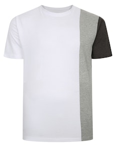 Bigdude Vertical Colour Block T-Shirt Weiß Groß