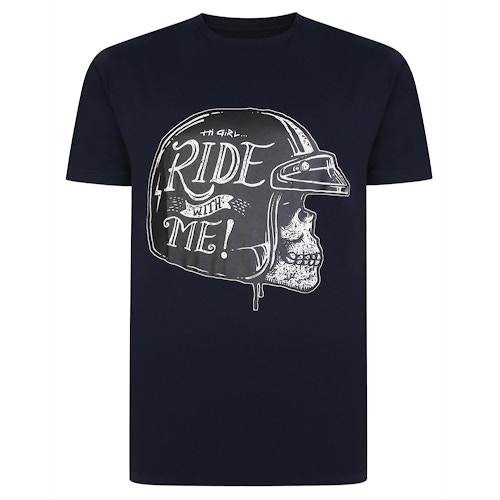 Bigdude Skull Ride With Me T-Shirt Navy