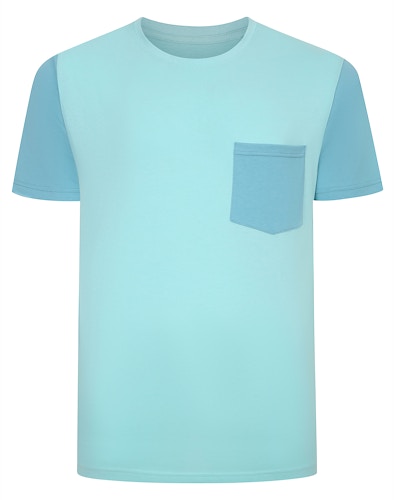 Bigdude Kontrast-T-Shirt Türkis