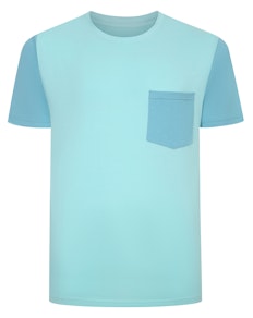 Bigdude Kontrast-T-Shirt Türkis