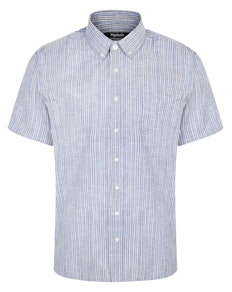 Bigdude Short Sleeve Striped Summer Shirt Navy