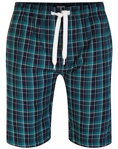 Bigdude Gewebte karierte Pyjama-Shorts Grün/Navy