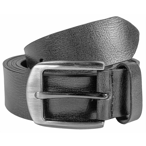 James Creased Effect Leather Belt Distressed Black