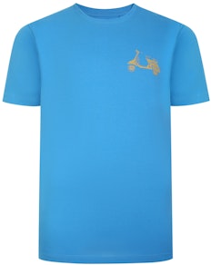 T-Shirt mit Bigdude Scooter-Aufdruck, blau, groß