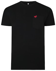 Bigdude Signature T-Shirt mit Brusttasche Schwarz / Rot