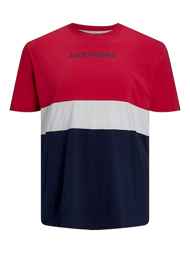 Jack & Jones Colour Block T-Shirt Tango Red
