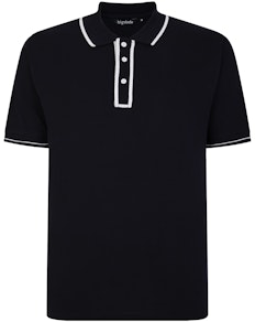 Bigdude Original Tipped Polo Shirt Black