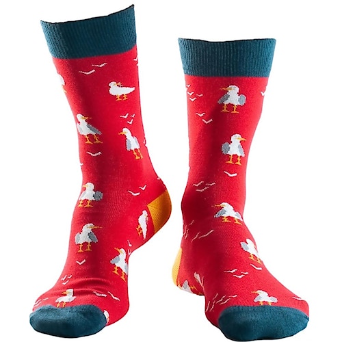 Doris & Dude Seagull Socks Red