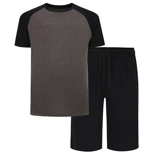 Bigdude Short Sleeve PJ Set Charcoal