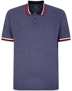 Bigdude zweifarbiges Kontrast-Poloshirt Marineblau