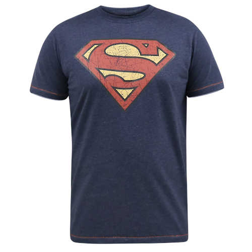 D555 Scampton Official Superman Print T-Shirt Navy Marl