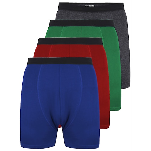 Bigdude 4 Pack Jersey Knitted Boxer Shorts Assorted
