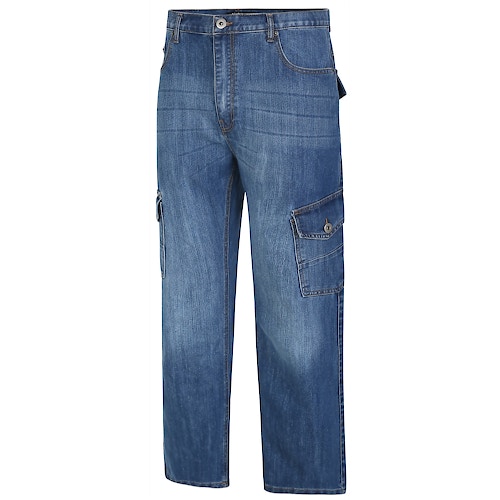 Bigdude Cargo-Jeans mit normaler Passform, mittlere Waschung