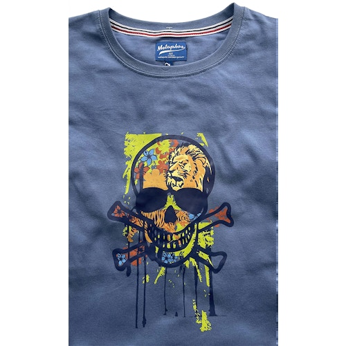 Cotton Valley Skull & Cross Bones T-Shirt Denim