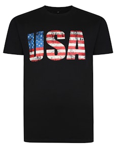 Bigdude USA Print T-Shirt Black