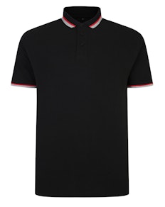 Bigdude Contrast Pique Polo Shirt Black