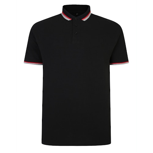 Bigdude Contrast Pique Polo Shirt Black