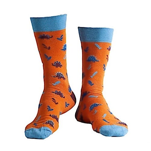 Doris & Dude Socken mit Dinosaurier-Print, Bernsteinfarben