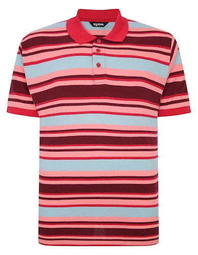 Bigdude Striped Polo Shirt Red Tall