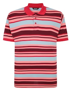 Bigdude Striped Polo Shirt Red Tall
