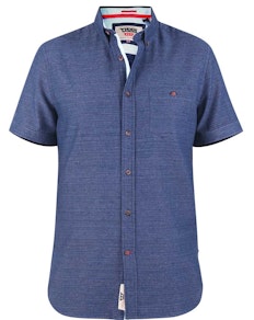 D555 Stratford Twill Weave Short Sleeve Button Down Shirt Navy