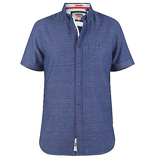 D555 Kurzärmliges Button-Down-Hemd aus Stratford-Twill-Gewebe, Marineblau