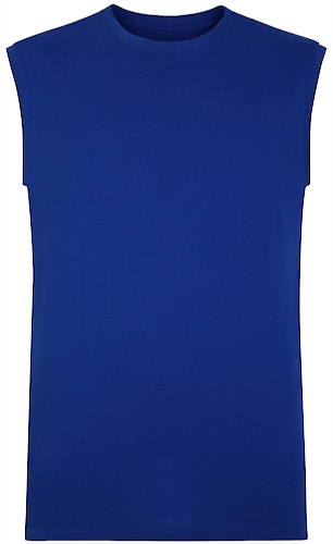 Bigdude Plain Sleeveless T-Shirt Royal Blue