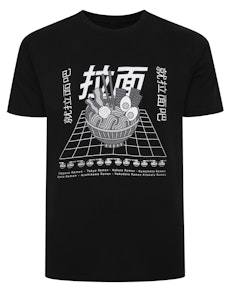Bigdude Ramen Print T-Shirt Schwarz