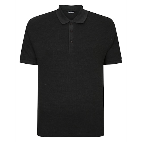 Bigdude Lightweight Textured Polo Shirt Charcoal