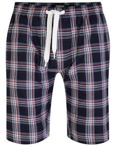 Bigdude Woven Checked Pyjama Shorts Navy/Red
