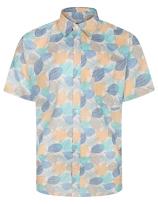 Bigdude Leaf Print Short Sleeve Shirt Multi
