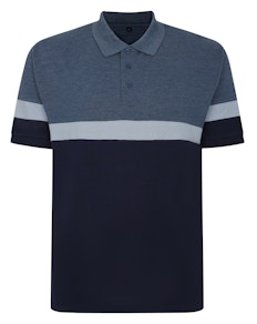 Bigdude Pique Colour Block Polo Shirt Denim