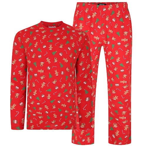 Bigdude All Over Christmas Print Pyjama Set Red
