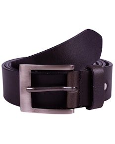 Bigdude Ethan Plain Leather Belt Black