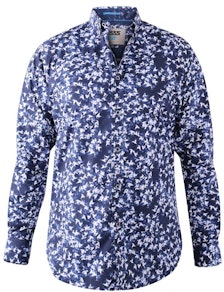D555 Harrow Long Sleeve Print Shirt Blue