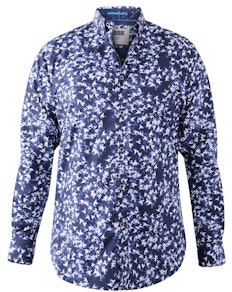 D555 Harrow Long Sleeve Print Shirt Blue